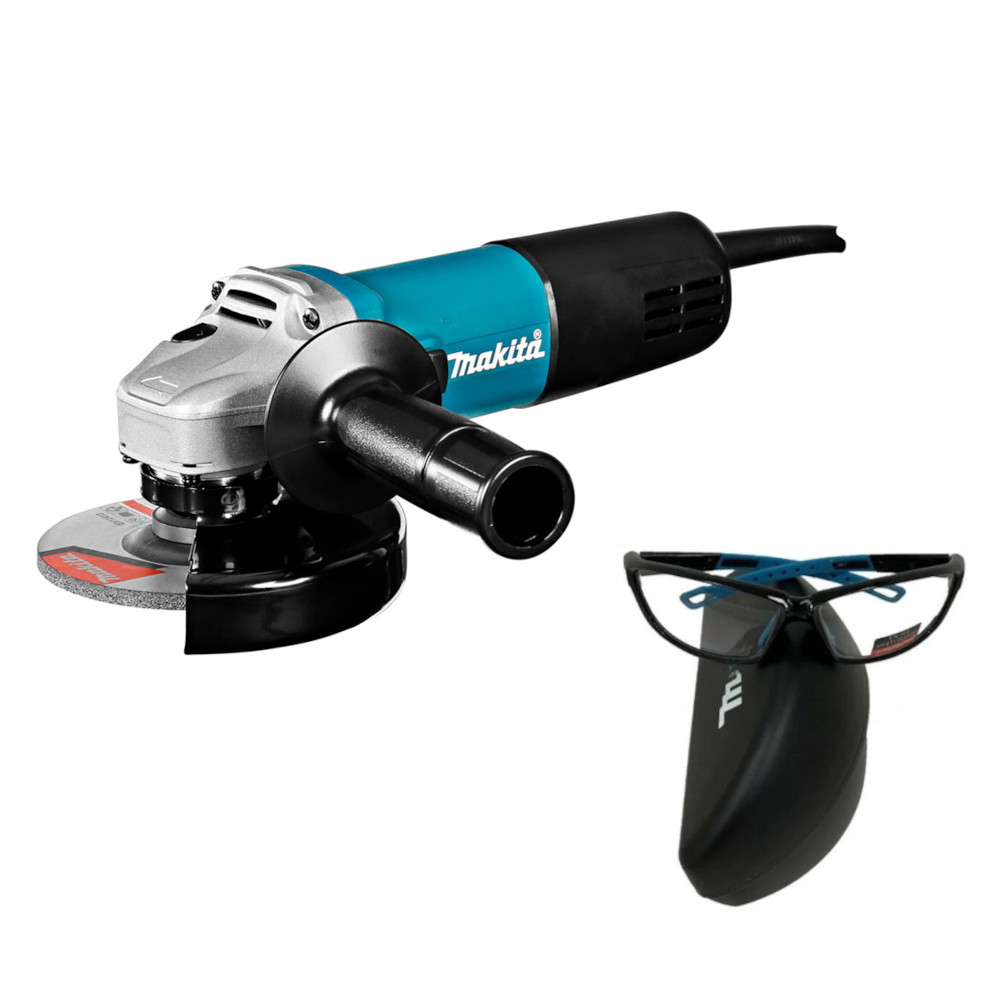 Машина шлифовальная угловая Makita 9558HNR + очки защитные Makita PGW-180110/CLEAR — Фото 4